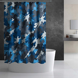 Шторка для душа Синий армейский камуфляж, цвет: 3D-принт — фото 2