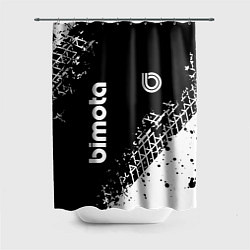 Шторка для душа Bimoto - следы от шин, цвет: 3D-принт
