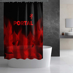 Шторка для душа Portal - red gradient посередине, цвет: 3D-принт — фото 2
