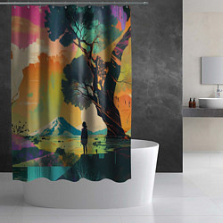 Шторка для душа На природе абстракция, цвет: 3D-принт — фото 2