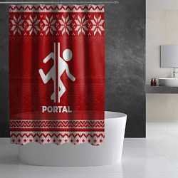 Шторка для душа Новогодний Portal, цвет: 3D-принт — фото 2