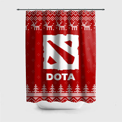 Шторка для душа Новогодний Dota с оленями, цвет: 3D-принт