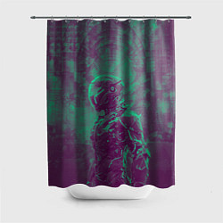 Шторка для душа Киборг в пурпурных тонах, цвет: 3D-принт
