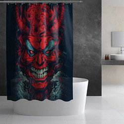 Шторка для душа Red demon Oni, цвет: 3D-принт — фото 2