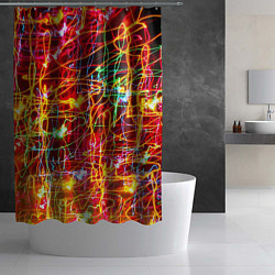 Шторка для душа Неоновый хаос, цвет: 3D-принт — фото 2