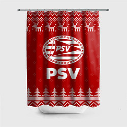 Шторка для душа Новогодний PSV с оленями, цвет: 3D-принт