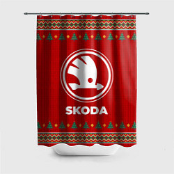 Шторка для душа Skoda new year, цвет: 3D-принт