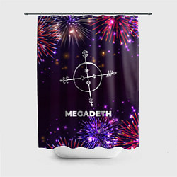 Шторка для душа Праздничный Megadeth, цвет: 3D-принт
