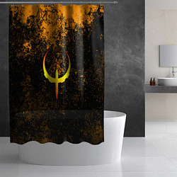 Шторка для душа Quake краски брызги оранжевый, цвет: 3D-принт — фото 2