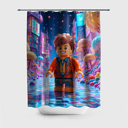 Шторка для душа Roblox в неоновом городе, цвет: 3D-принт
