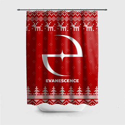 Шторка для душа Новогодний Evanescence с оленями, цвет: 3D-принт