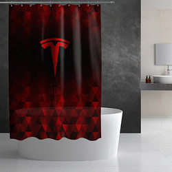 Шторка для душа Tesla red poly, цвет: 3D-принт — фото 2