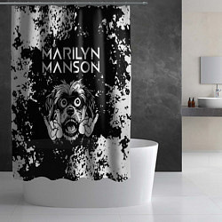 Шторка для душа Marilyn Manson рок пес, цвет: 3D-принт — фото 2