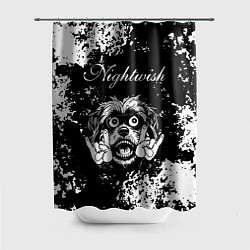 Шторка для душа Nightwish рок пес, цвет: 3D-принт