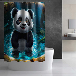 Шторка для душа Панда в колодце, цвет: 3D-принт — фото 2