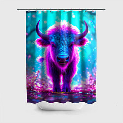 Шторка для душа Белый буйвол, цвет: 3D-принт