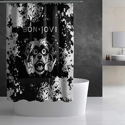 Шторка для душа Bon Jovi рок пес, цвет: 3D-принт — фото 2