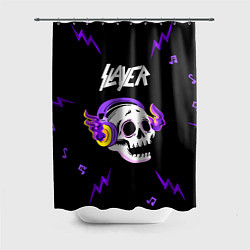 Шторка для душа Slayer неоновый череп, цвет: 3D-принт
