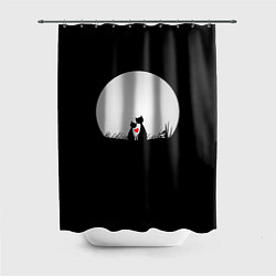 Шторка для душа Любовь при луне, цвет: 3D-принт