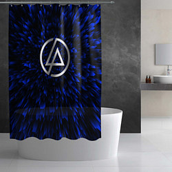 Шторка для душа Linkin Park blue energy, цвет: 3D-принт — фото 2