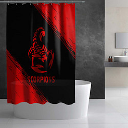 Шторка для душа Scorpions - red gradient, цвет: 3D-принт — фото 2