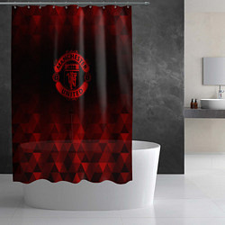 Шторка для душа Manchester United red poly, цвет: 3D-принт — фото 2