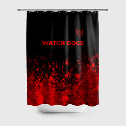 Шторка для душа Watch Dogs - red gradient посередине, цвет: 3D-принт