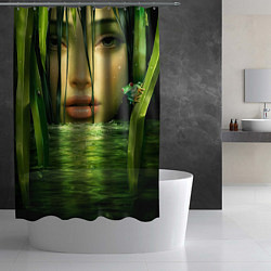 Шторка для душа Девушка tropic, цвет: 3D-принт — фото 2