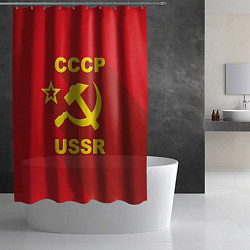 Шторка для душа СССР серп и молот, цвет: 3D-принт — фото 2