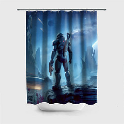 Шторка для душа Mass Effect - ai art fantasy, цвет: 3D-принт