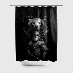 Шторка для душа Велес славянский - бог богатырь, цвет: 3D-принт