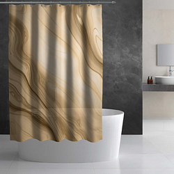 Шторка для душа Светлый коричневый текстура камень мрамор, цвет: 3D-принт — фото 2