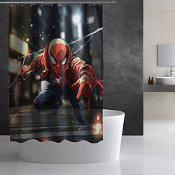Шторка для душа Человек-паук запускает паутину, цвет: 3D-принт — фото 2