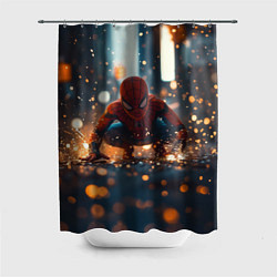 Шторка для душа Человек паук и золотая пыльца, цвет: 3D-принт