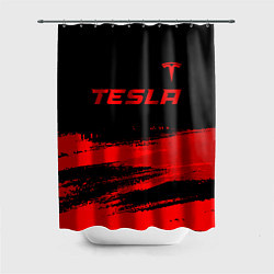 Шторка для душа Tesla - red gradient посередине, цвет: 3D-принт