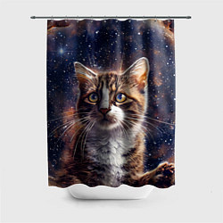 Шторка для душа Сноу-шу в космосе, цвет: 3D-принт