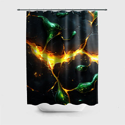 Шторка для душа Разлом текстуры с зеленой слизью, цвет: 3D-принт