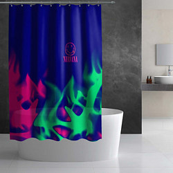 Шторка для душа Nirvana fire neon, цвет: 3D-принт — фото 2