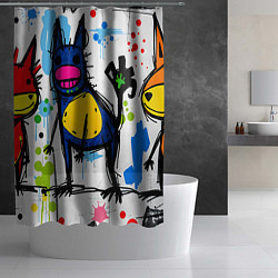 Шторка для душа Веселые зверята, цвет: 3D-принт — фото 2