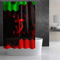 Шторка для душа Doom лого соты текстура, цвет: 3D-принт — фото 2