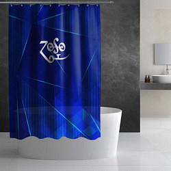 Шторка для душа Led Zeppelin blue poly, цвет: 3D-принт — фото 2