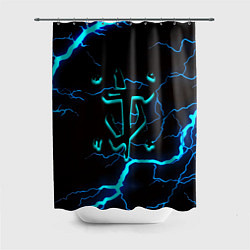 Шторка для душа Doom молнии неоновые, цвет: 3D-принт