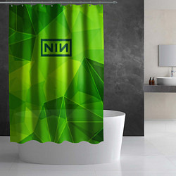 Шторка для душа Nine Inch Nails green poly, цвет: 3D-принт — фото 2