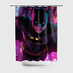 Шторка для душа Бэтмен в фиолетовом свете, цвет: 3D-принт