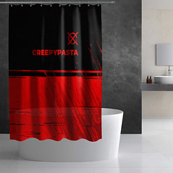 Шторка для душа CreepyPasta - red gradient посередине, цвет: 3D-принт — фото 2