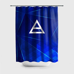 Шторка для душа Thirty Seconds to Mars blue poly, цвет: 3D-принт