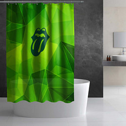 Шторка для душа Rolling Stones green poly, цвет: 3D-принт — фото 2
