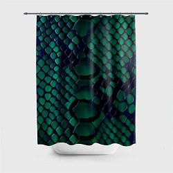 Шторка для душа Бирюзовая змеиная кожа, цвет: 3D-принт