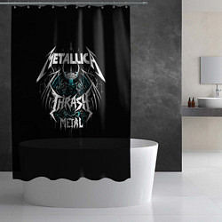 Шторка для душа Metallica group - thrash metal style, цвет: 3D-принт — фото 2