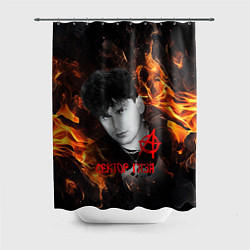 Шторка для душа Сектор газа огненный фон, цвет: 3D-принт
